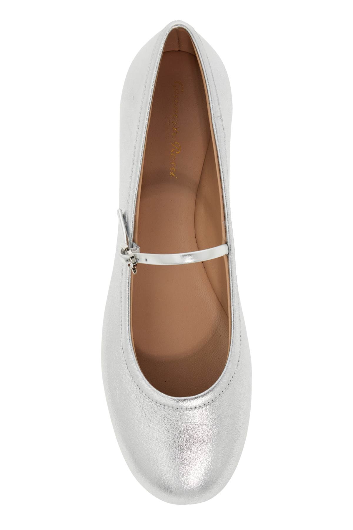 GIANVITO ROSSI Elegant Leather Ballet Flats with Adjustable Strap