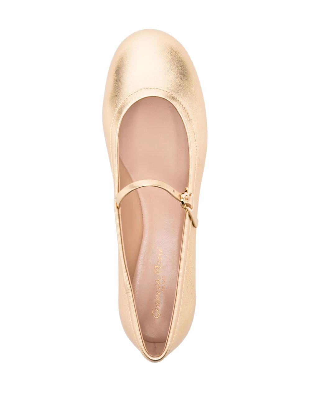 GIANVITO ROSSI Elegant Metallic Ballerina Flat Shoes