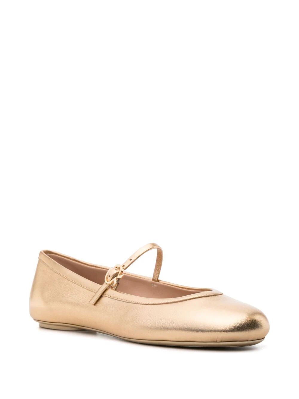GIANVITO ROSSI Elegant Metallic Ballerina Flat Shoes
