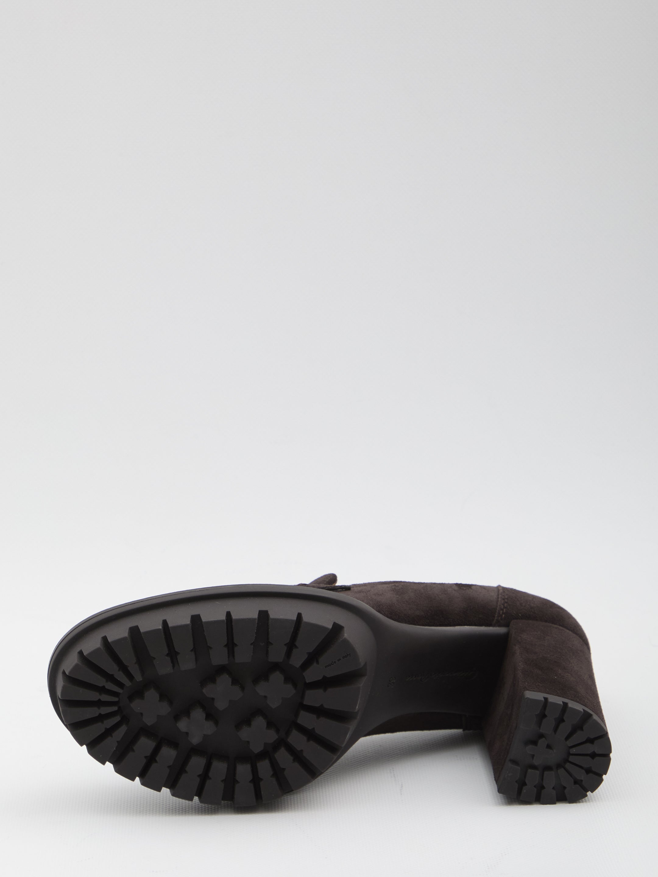 GIANVITO ROSSI Round Toe Penny Loafer with Platform - 10.5 cm Heel Height