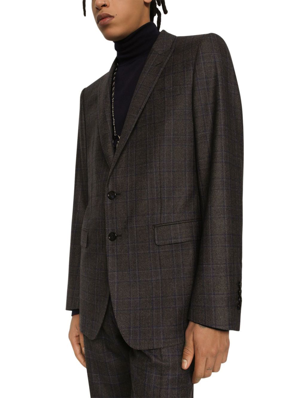 DOLCE & GABBANA Prince of Wales Check Pattern Blazer for Men