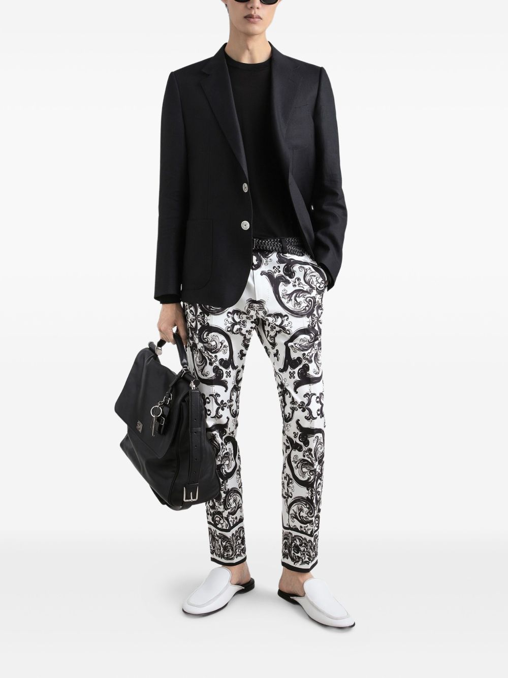 DOLCE & GABBANA Single-Breasted Linen Jacket - Size 48