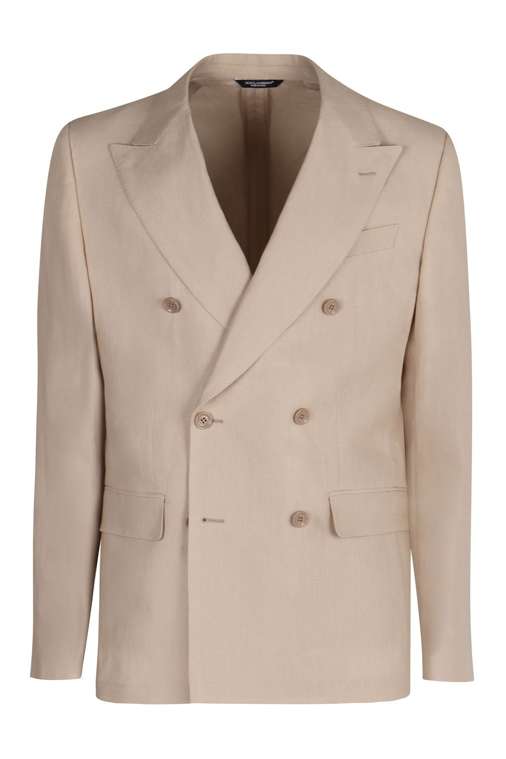 DOLCE & GABBANA Linen Jacket with Lapel Collar for Men