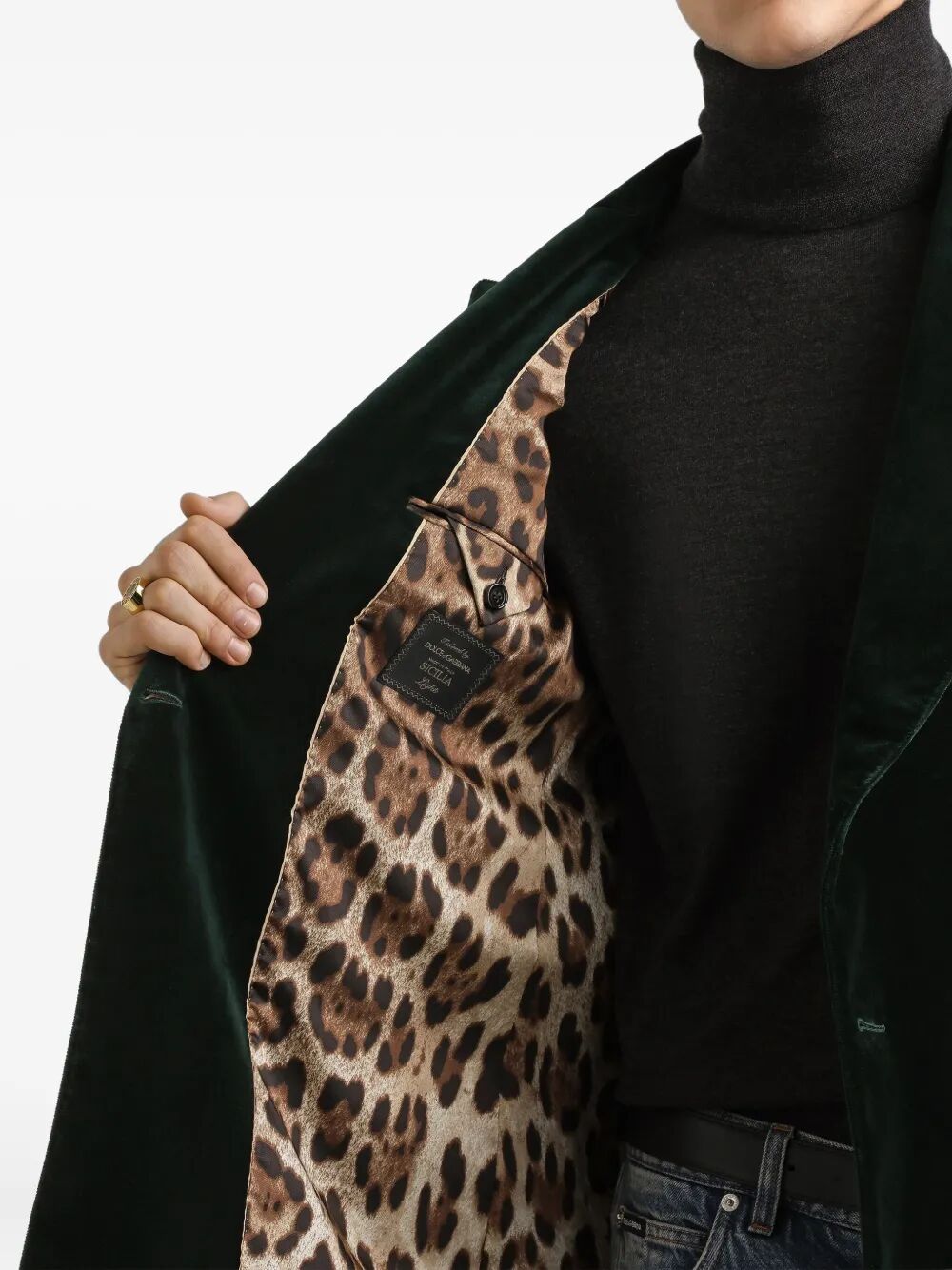 DOLCE & GABBANA Double-Breasted Sicilia Light Cotton Velvet Jacket