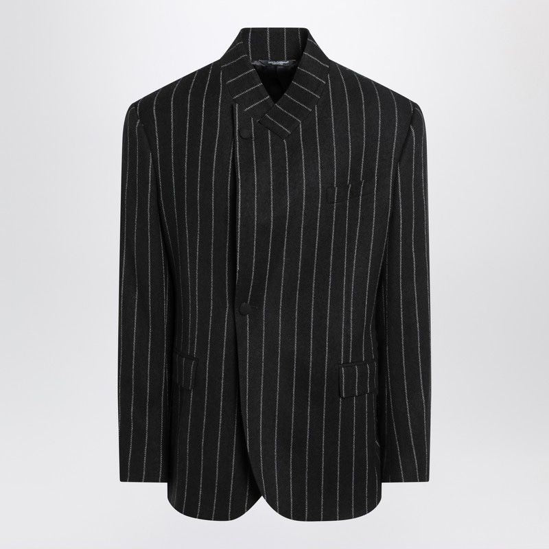 DOLCE & GABBANA Striped Wool-Blend Single-Breasted Jacket for Men