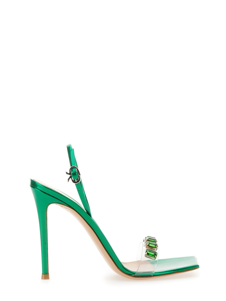 GIANVITO ROSSI Candy Ribbon Mini Sandal with Ankle Strap - 10.5 cm Heel