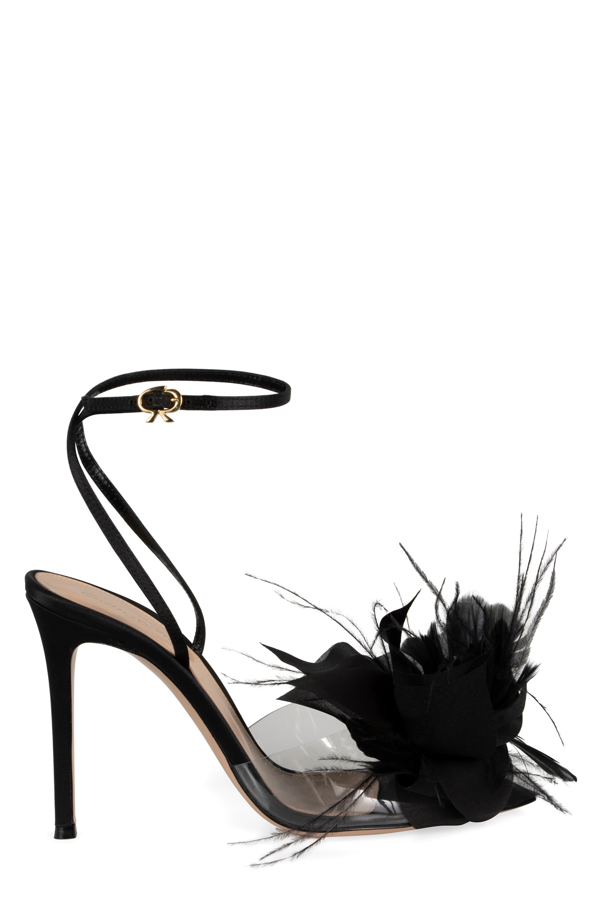 GIANVITO ROSSI Decorative Heeled Sandals with Adjustable Ankle Strap