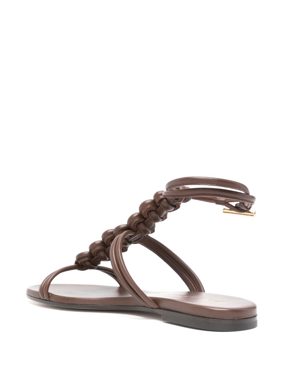 GIANVITO ROSSI Leather T-Bar Sandals with Dust Bag