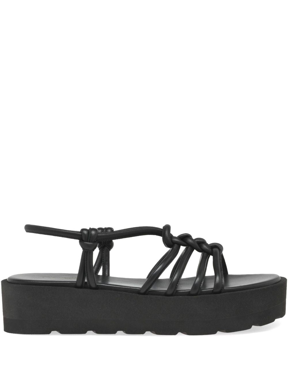 GIANVITO ROSSI Chic Flatform Leather Sandals with Knot Detailing