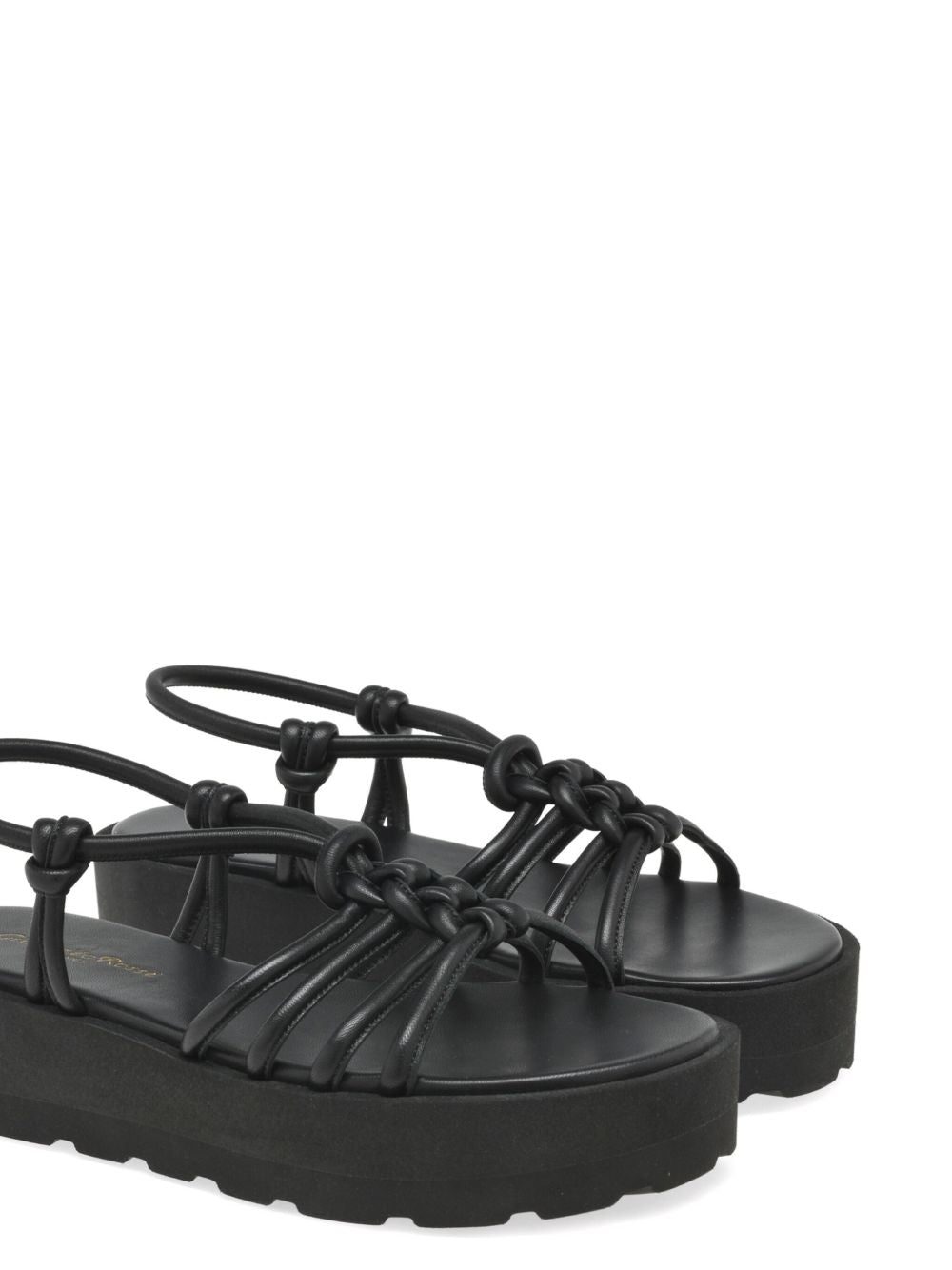 GIANVITO ROSSI Chic Flatform Leather Sandals with Knot Detailing