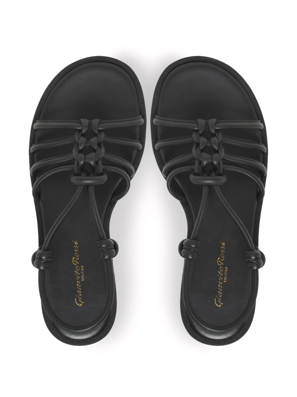 GIANVITO ROSSI Chic Flatform Leather Sandals with Knot Detailing