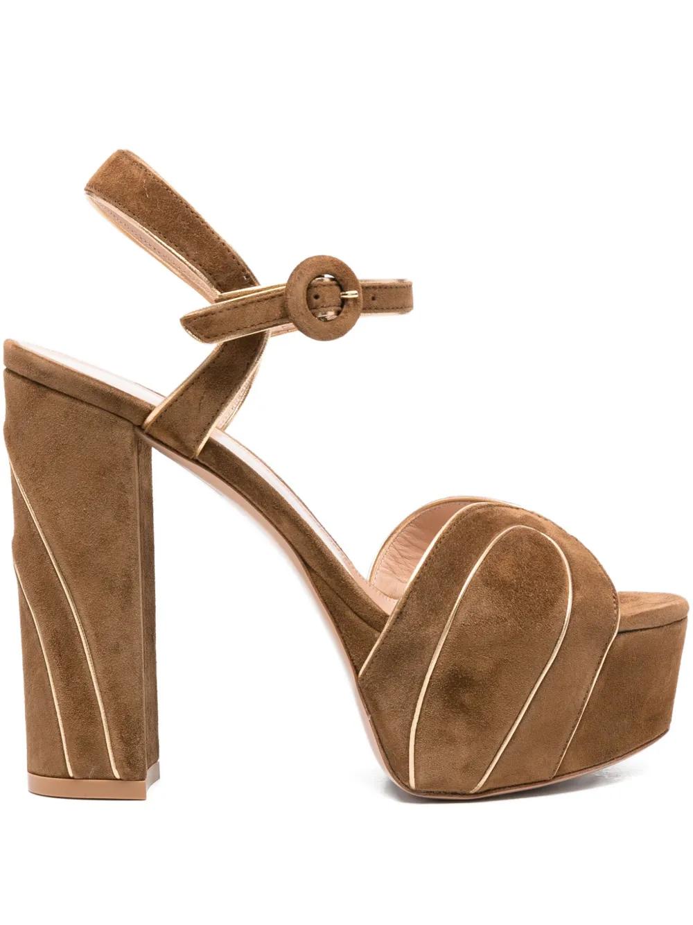 GIANVITO ROSSI 125MM Platform Suede High-Heeled Sandals