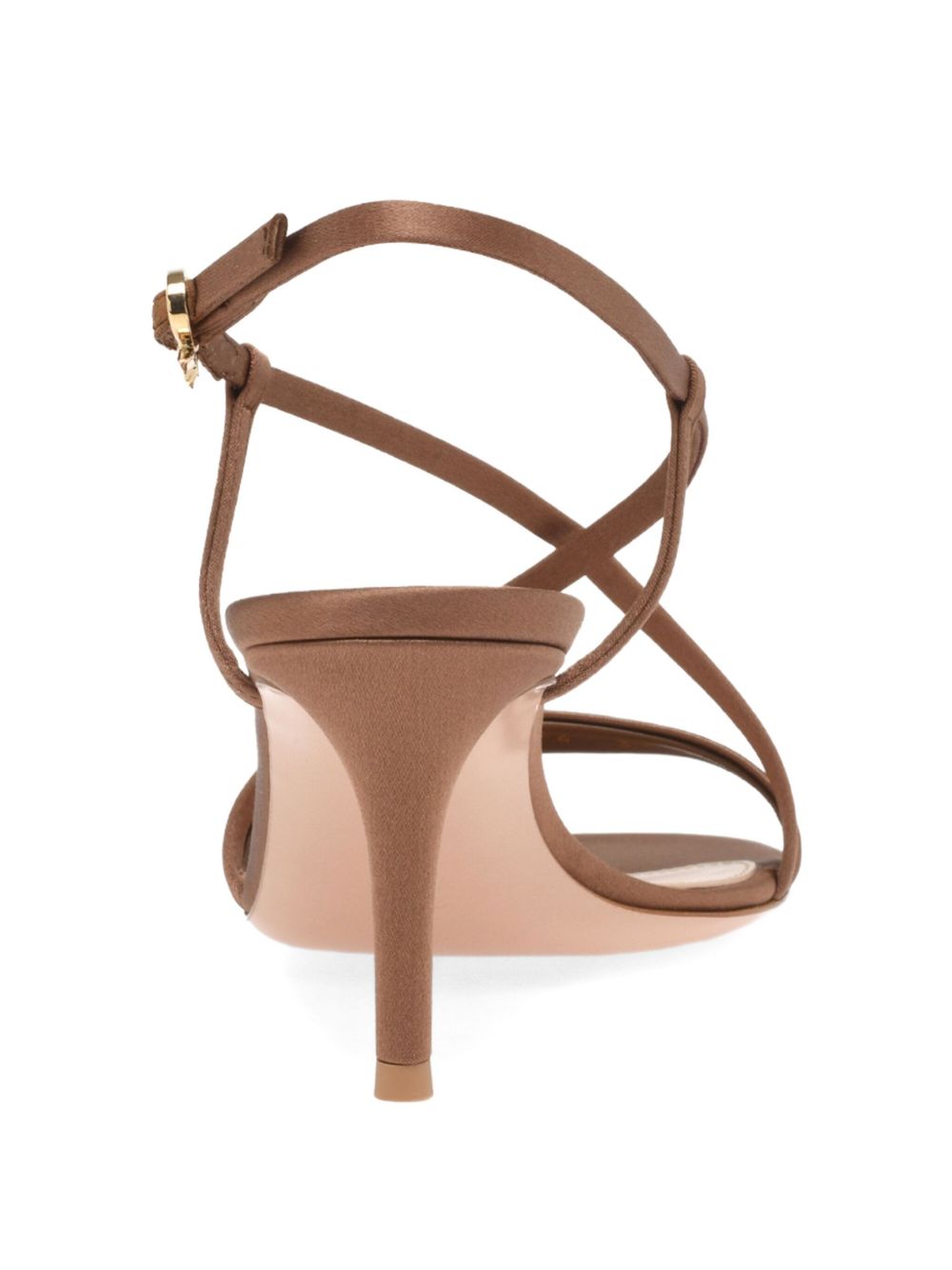 GIANVITO ROSSI Slender Strap Leather Sandals with Adjustable Ankle Strap and 70mm Heel
