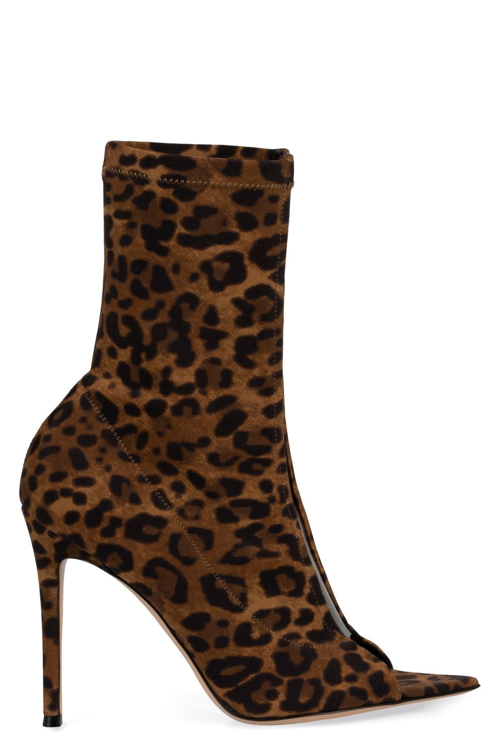 GIANVITO ROSSI Leopard Print Leather Ankle Boots