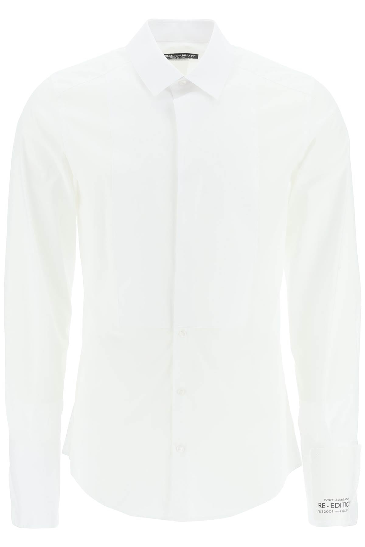 DOLCE & GABBANA Elegant Cotton Poplin Tuxedo Shirt for Men - SS24