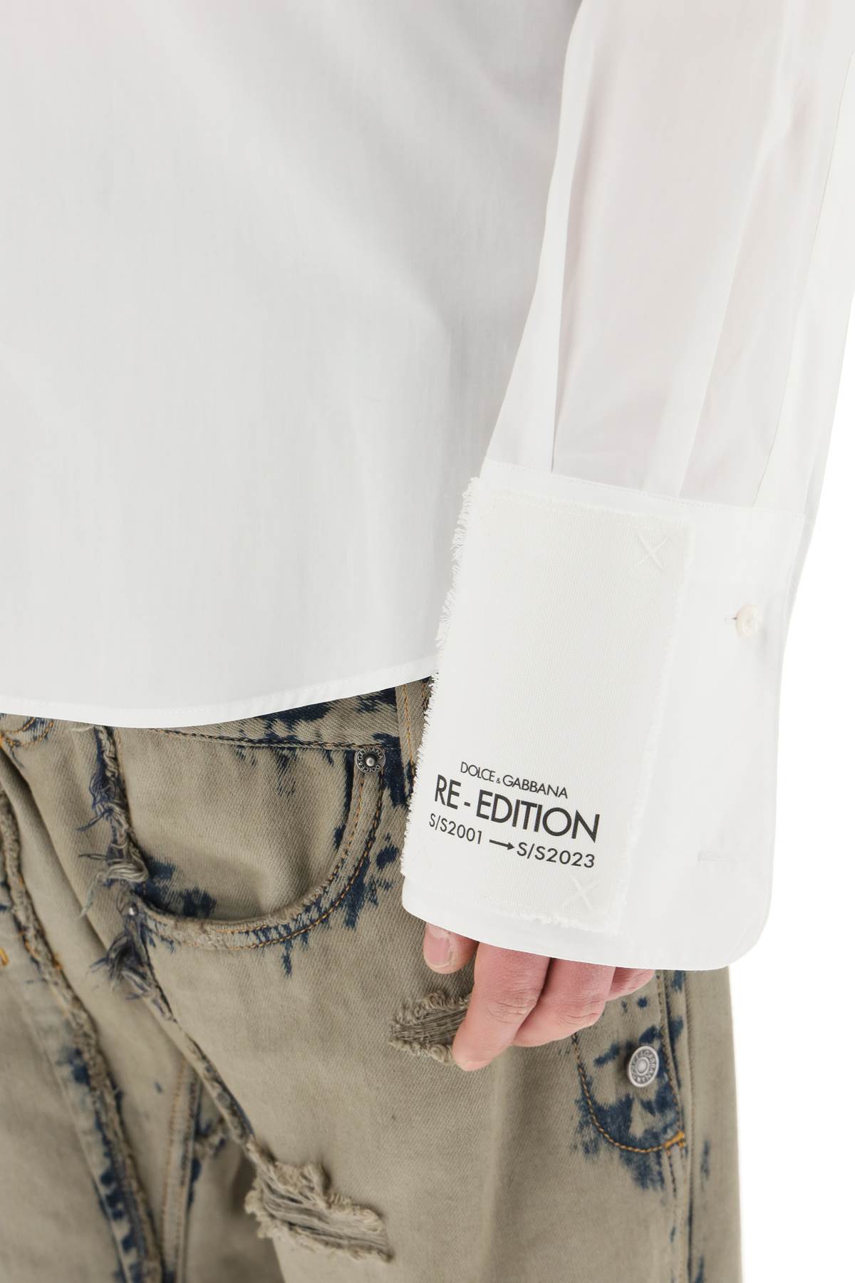 DOLCE & GABBANA Elegant Cotton Poplin Tuxedo Shirt for Men - SS24