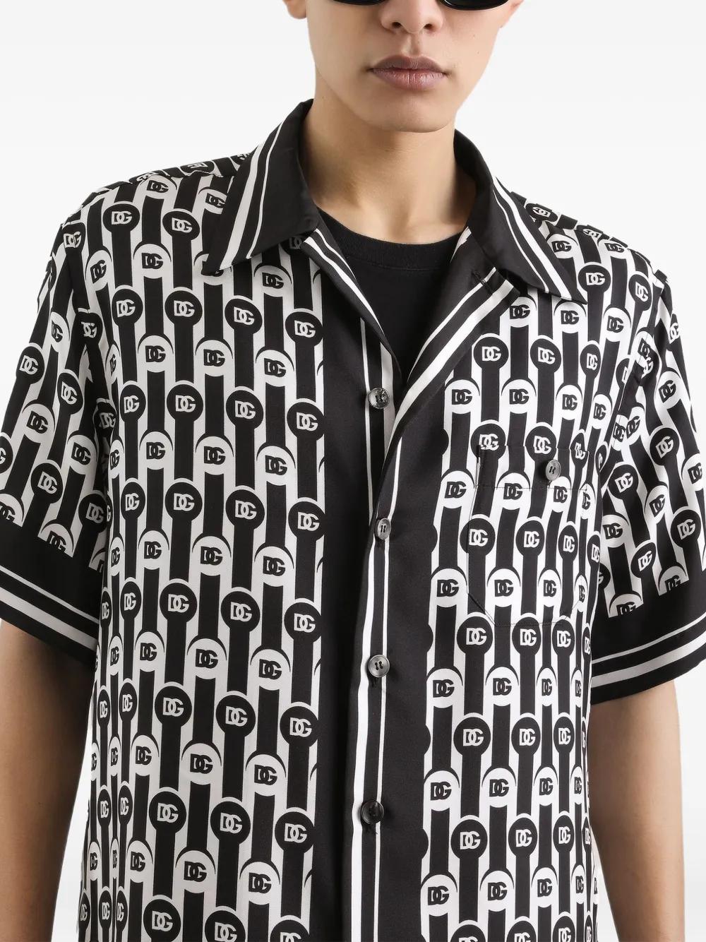 DOLCE & GABBANA Printed Silk Twill Hawaiian Shirt