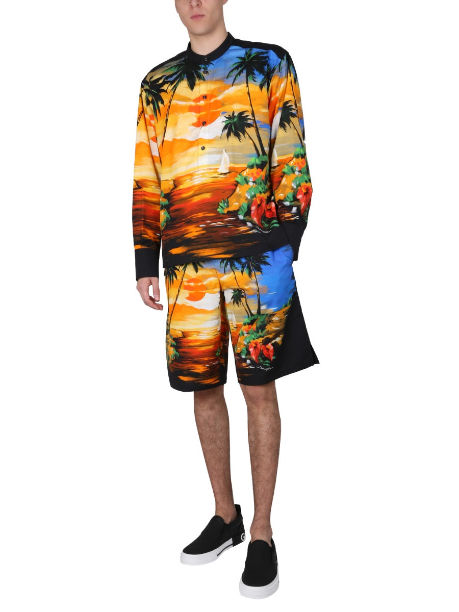 DOLCE & GABBANA Men's Hawaii Print Mini Shirt