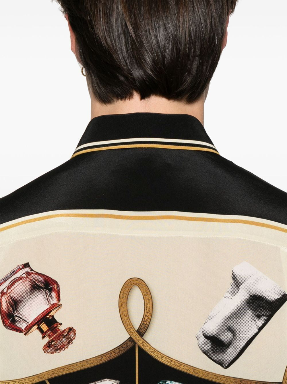 DOLCE & GABBANA Silk Short Sleeved Perfume-Print Shirt for Men - SS25