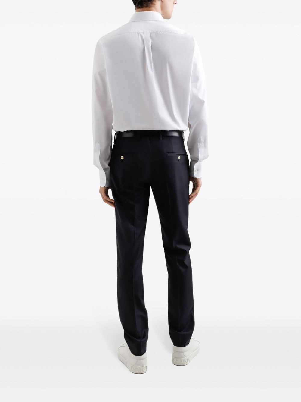 DOLCE & GABBANA Logo Embroidered Cotton Shirt