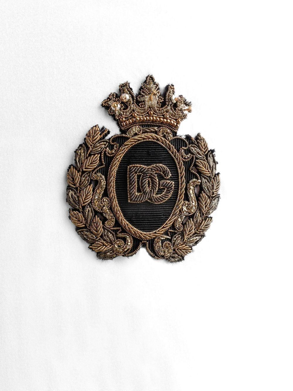 DOLCE & GABBANA Logo Embroidered Cotton Shirt