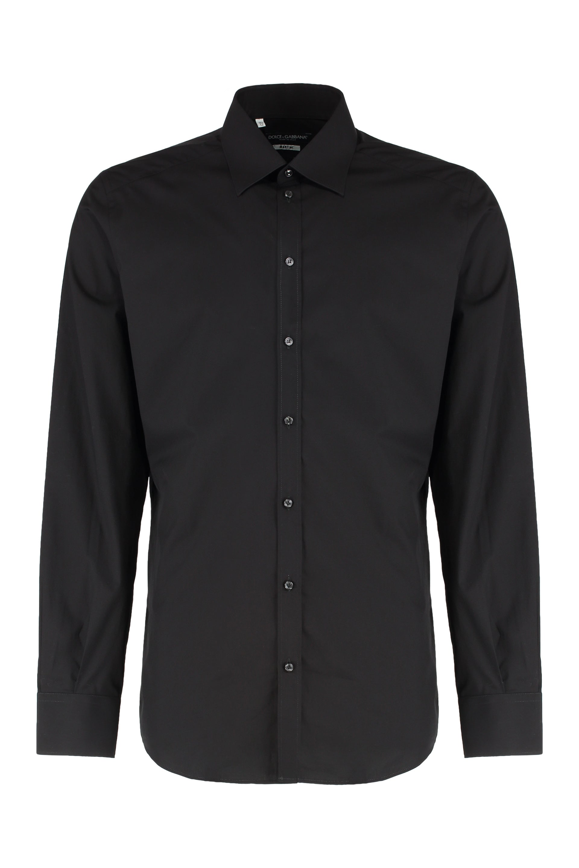 DOLCE & GABBANA Men's Martini Cotton Shirt with Rounded Hem