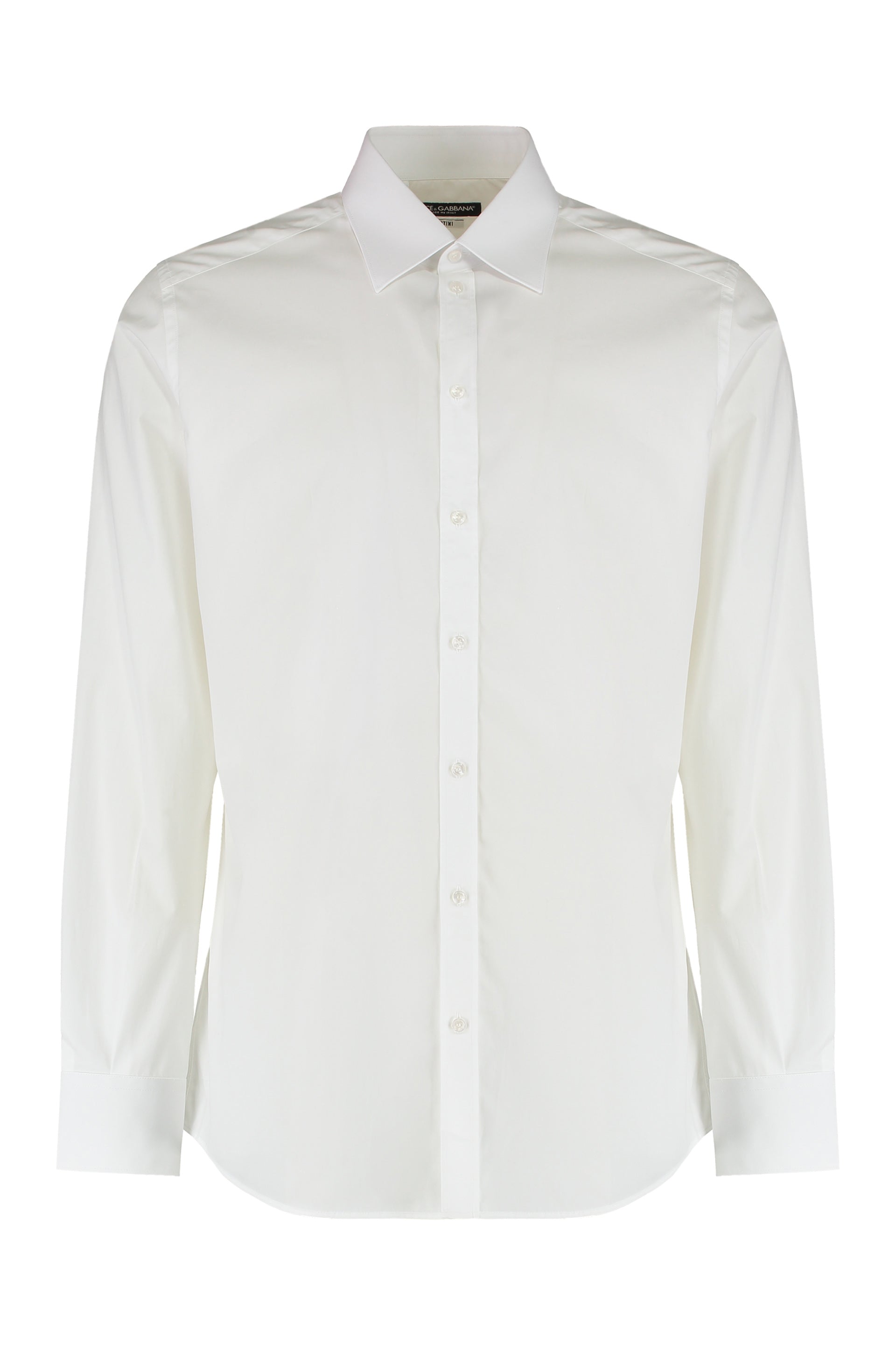 DOLCE & GABBANA Classic Cotton Shirt with Rounded Hem for Men