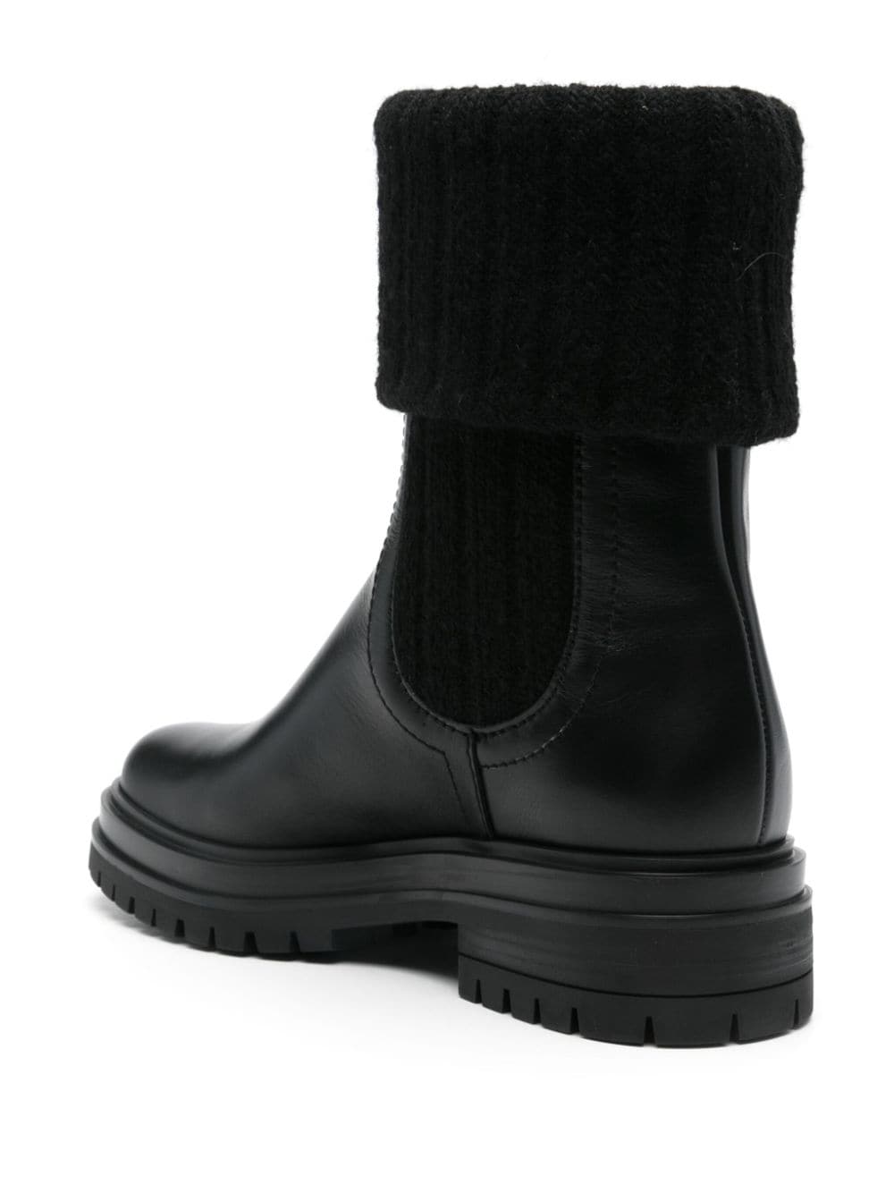 GIANVITO ROSSI Leather Chelsea Boots with Low Block Heel