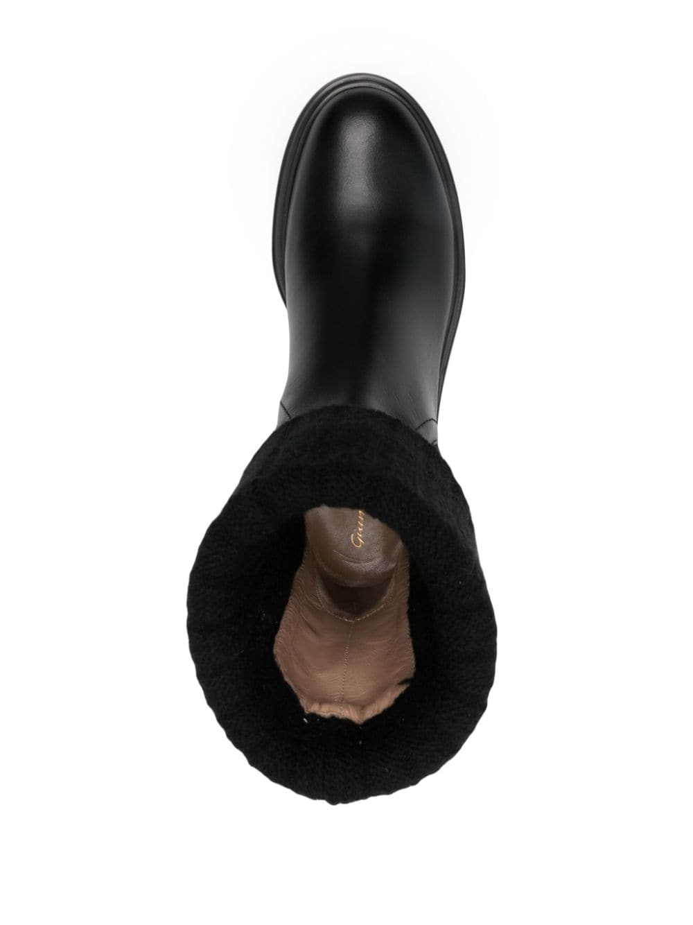 GIANVITO ROSSI Leather Chelsea Boots with Low Block Heel