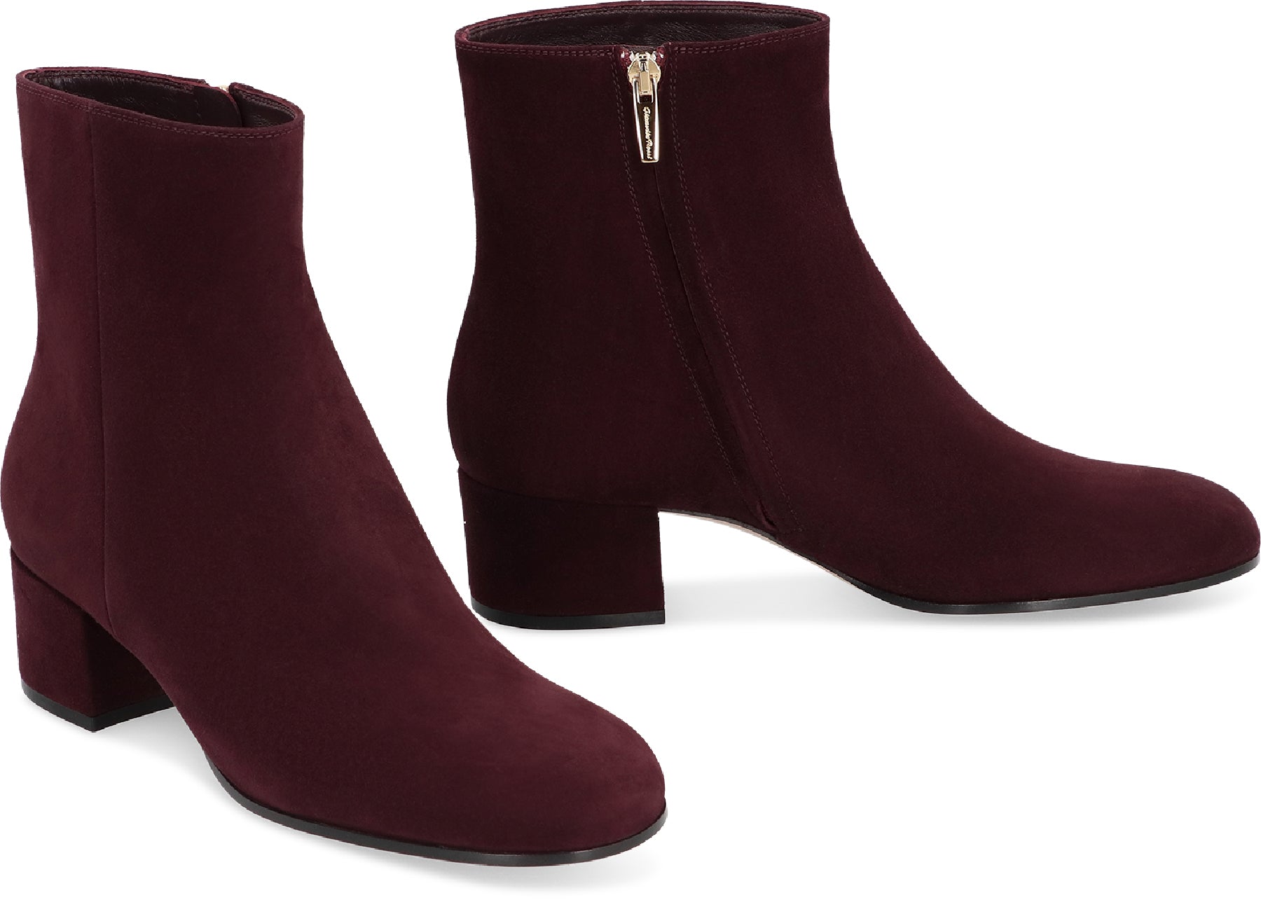 GIANVITO ROSSI Suede Ankle Boots with Internal Side Zippered Closure