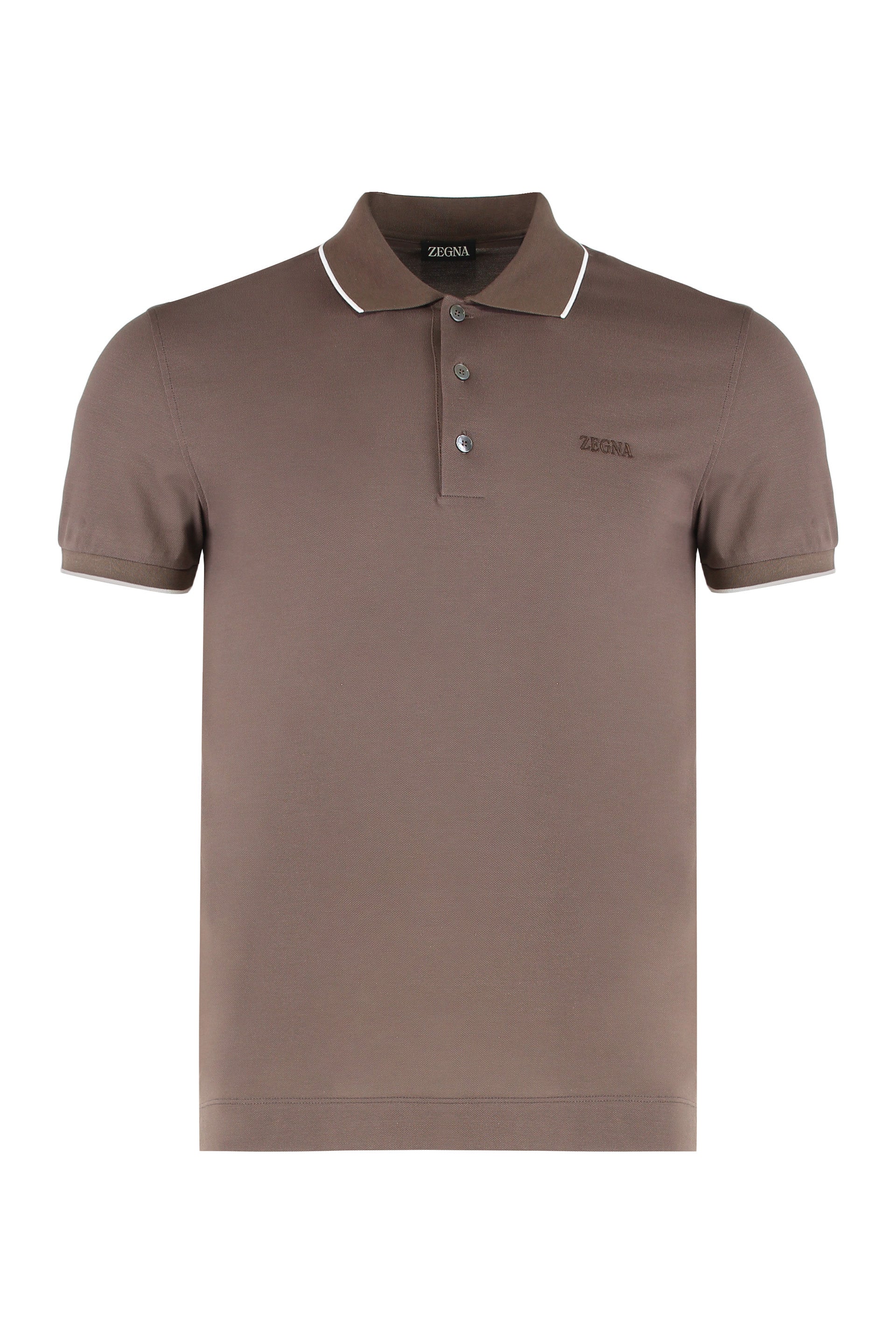 ZEGNA Men's Slim Fit Polo in Elastic Cotton