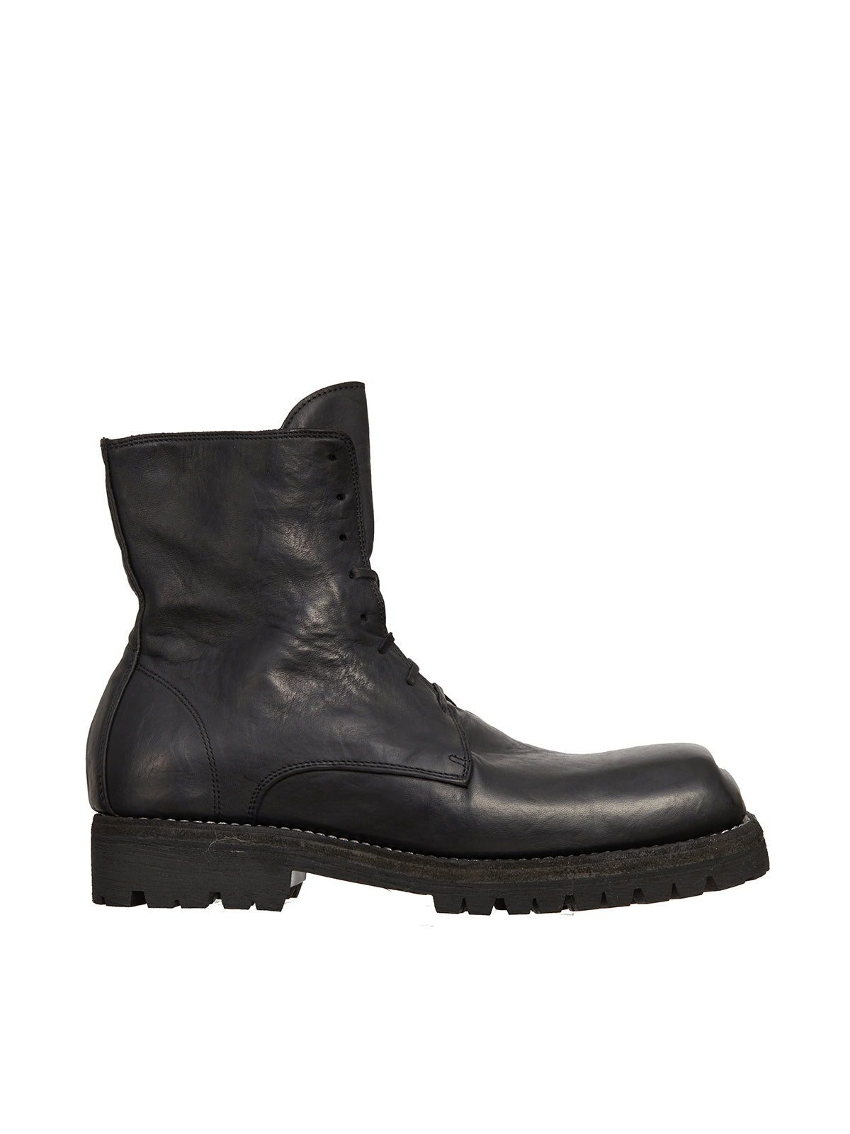 GUIDI Lace-Up Leather Boots for Men
