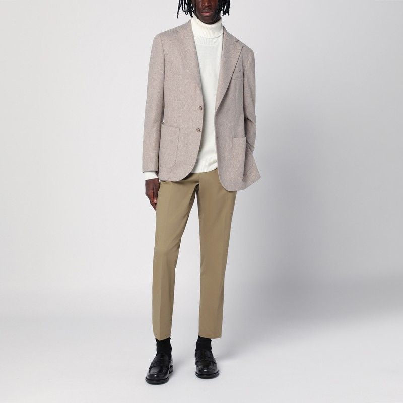 SANTANIELLO Stylish Wool-Blend Single-Breasted Jacket