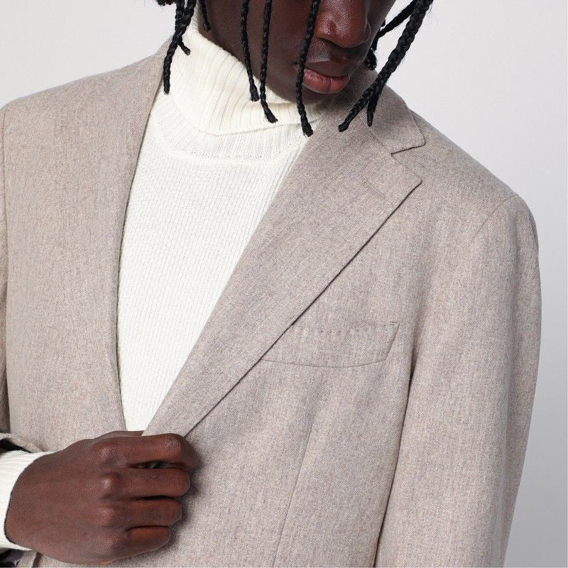 SANTANIELLO Stylish Wool-Blend Single-Breasted Jacket