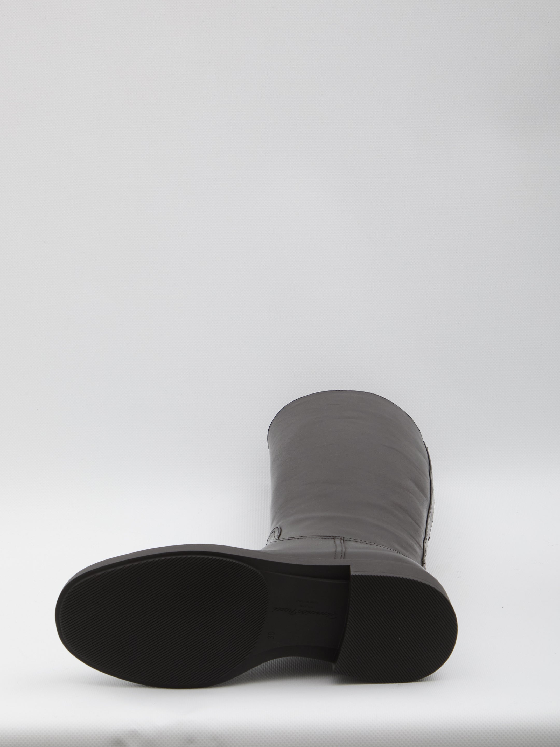 GIANVITO ROSSI Knee-High Leather Boots with Tubular Shape and 2 cm Heel