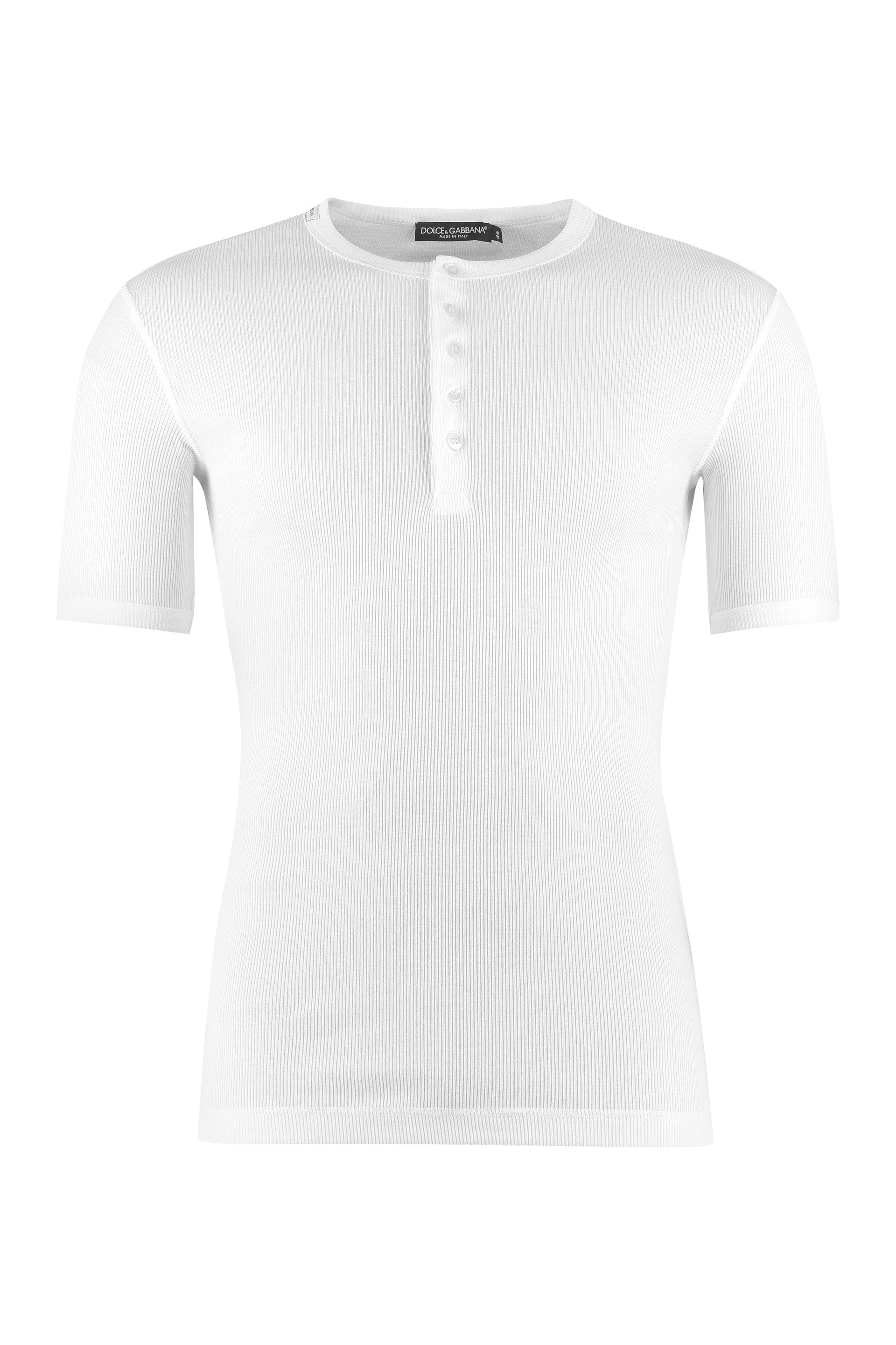DOLCE & GABBANA Ribbed Cotton Crew-Neck T-Shirt