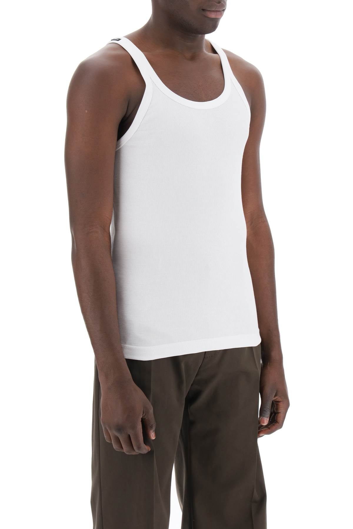 DOLCE & GABBANA Ribbed Cotton Tank Top for Men