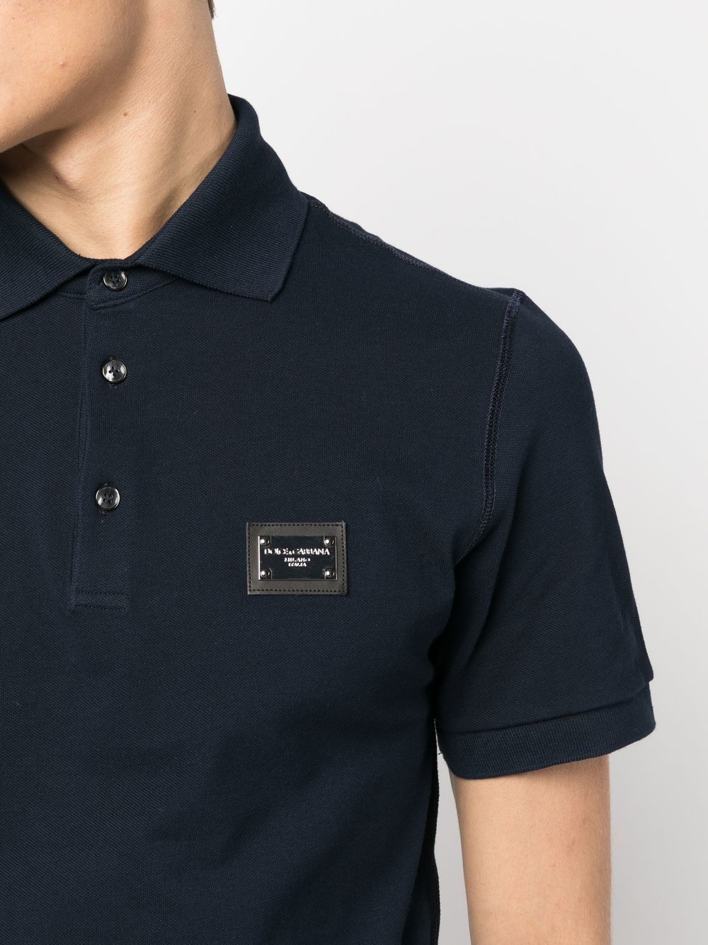 DOLCE & GABBANA Men's Logo Cotton Polo Shirt