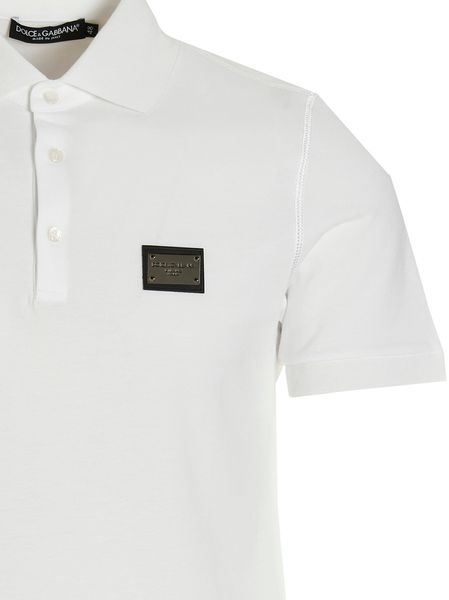 DOLCE & GABBANA Classic Short-Sleeved Polo with Logo Plaque for Men