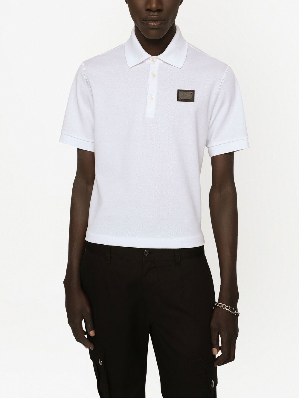 DOLCE & GABBANA Slim Fit Polo with Logo - Size 50 IT