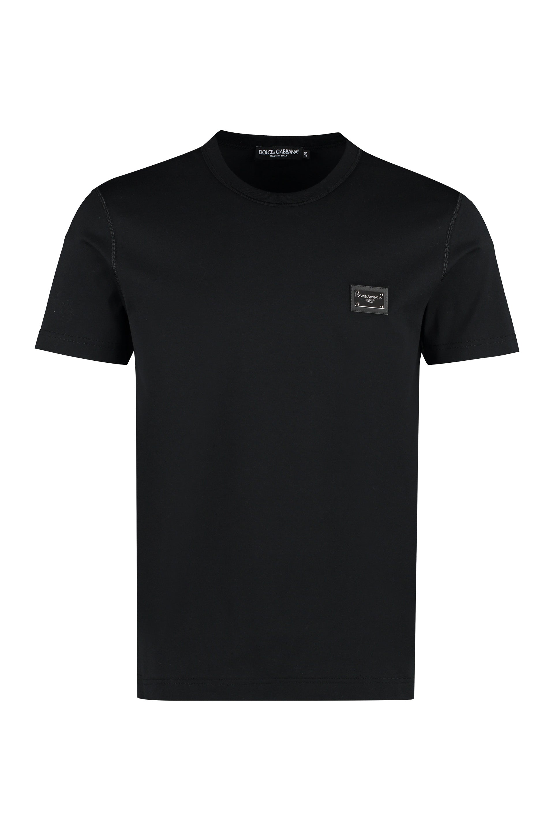 DOLCE & GABBANA Stylish Crewneck T-Shirt with Logo Plaque