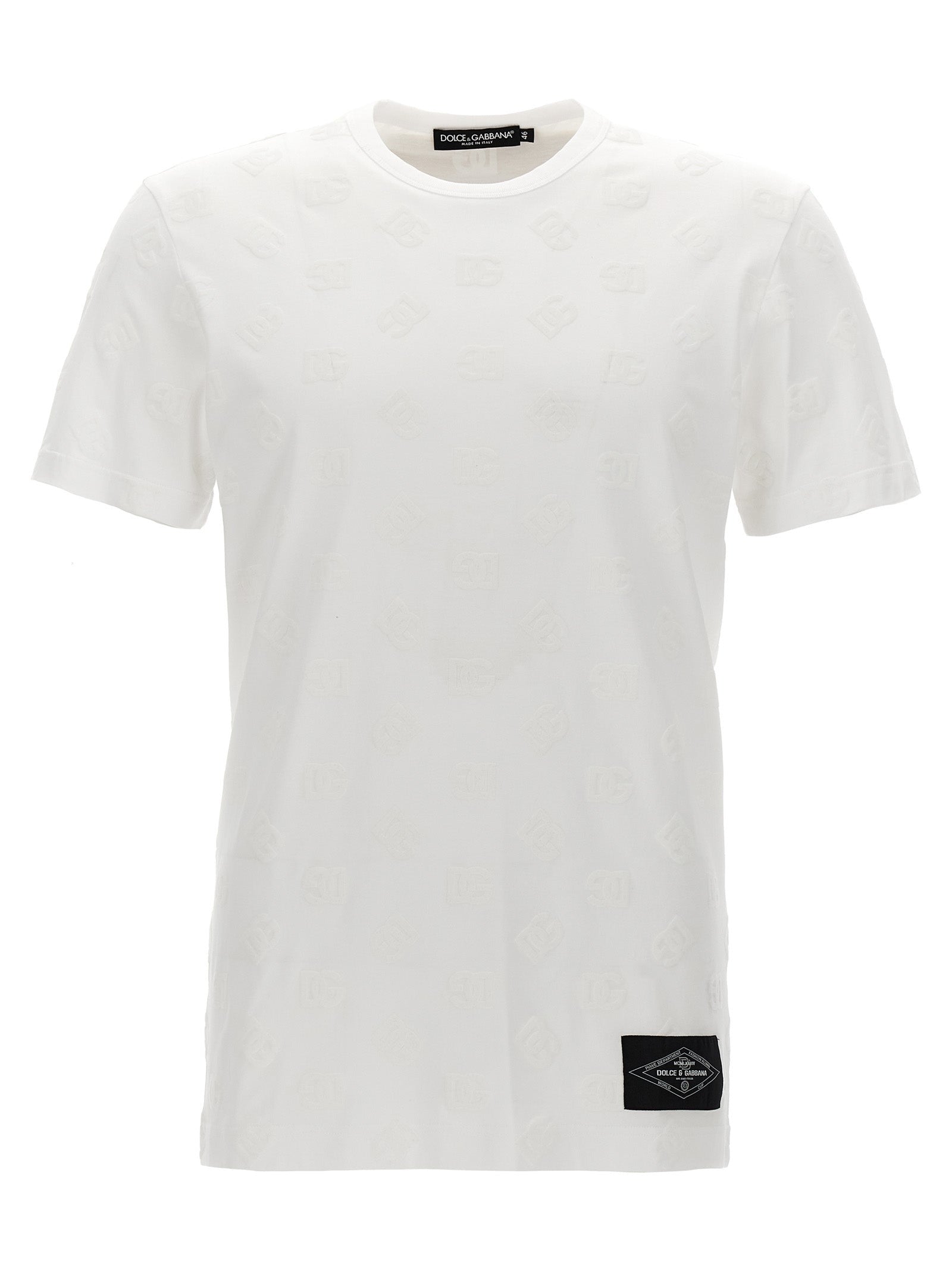 DOLCE & GABBANA Optical White Cotton T-Shirts and Polos for Men