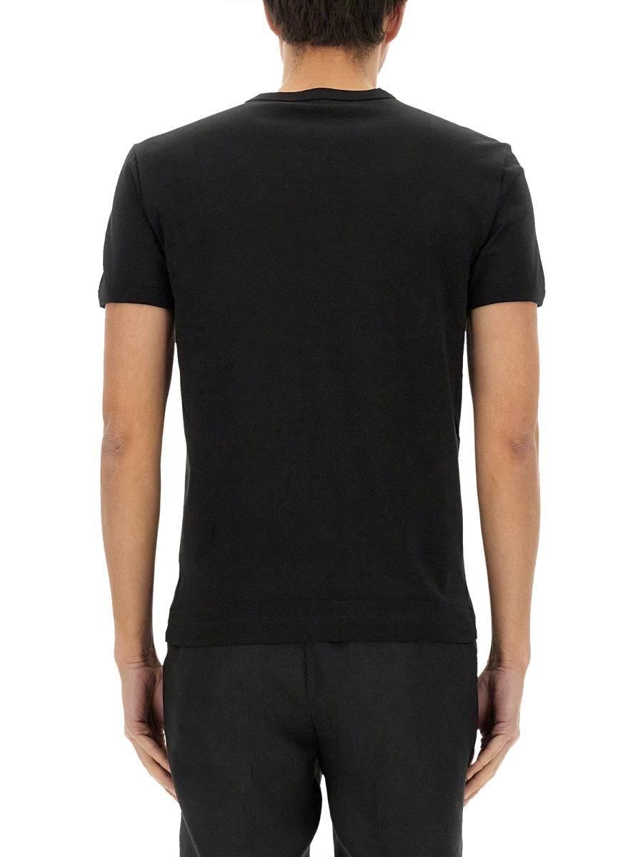 DOLCE & GABBANA Heraldic Patch Cotton T-Shirt - Regular Fit, Size 48