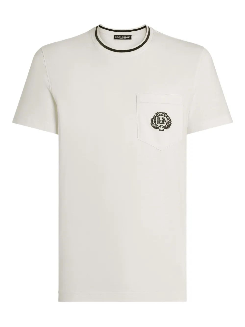 DOLCE & GABBANA Logo Embroidered Round Neck T-Shirt - Size 48