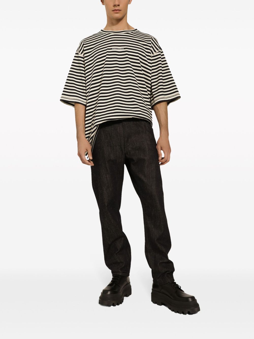 DOLCE & GABBANA Relaxed Fit Striped T-Shirt - Size L