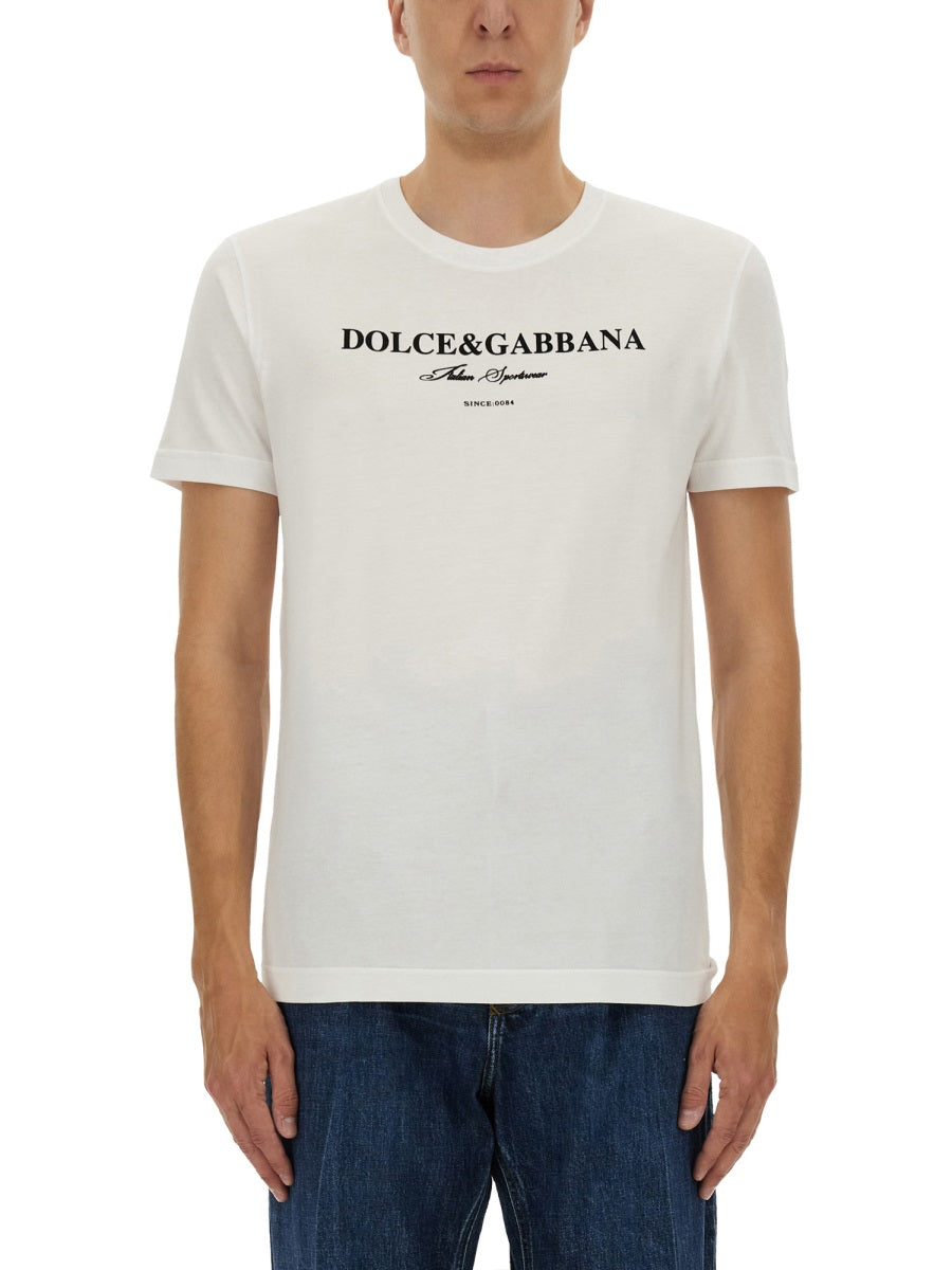 DOLCE & GABBANA Cotton T-Shirt with Graphic Print for Men - FW25 Edition