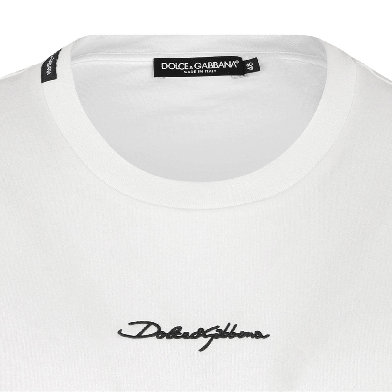 DOLCE & GABBANA Logo Embroidered Cotton T-Shirt - Regular Fit
