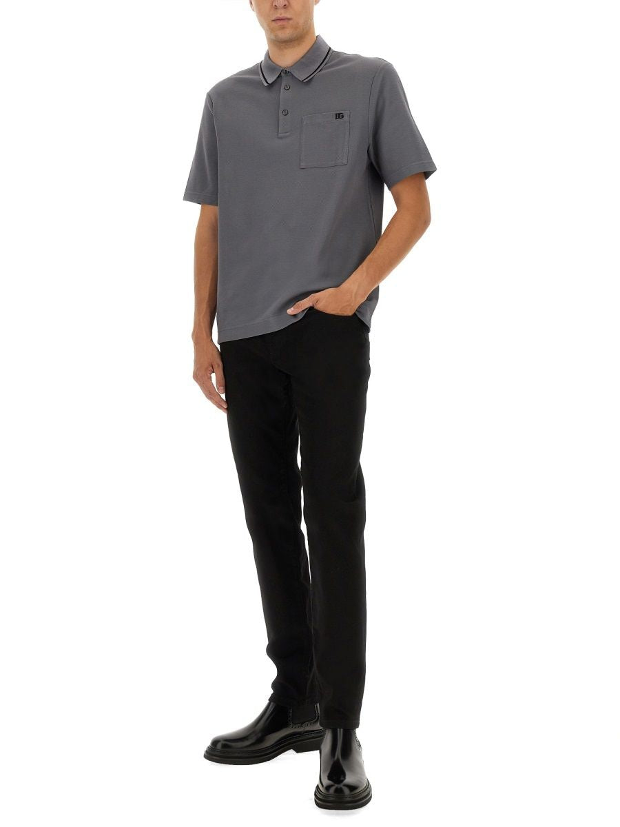DOLCE & GABBANA Classic Cotton Polo Shirt for Men - FW25 Collection