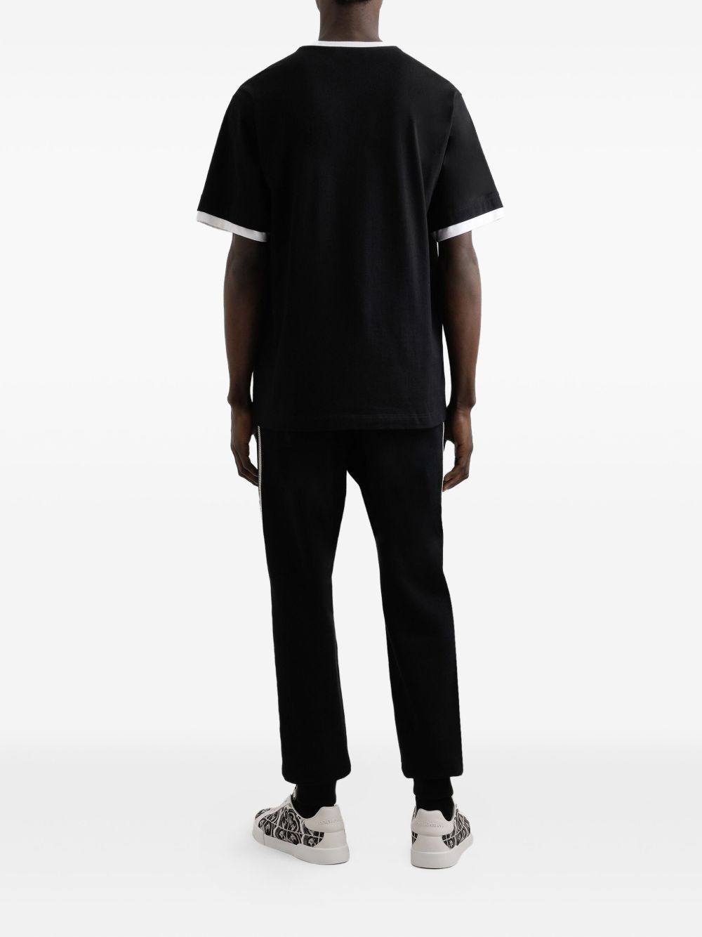 DOLCE & GABBANA Crewneck T-Shirt with Print and Embroidery - Size 48