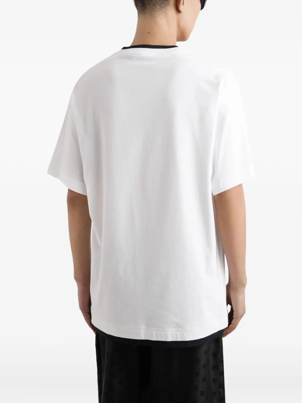 DOLCE & GABBANA Logo-Embroidered Layering Cotton T-Shirt